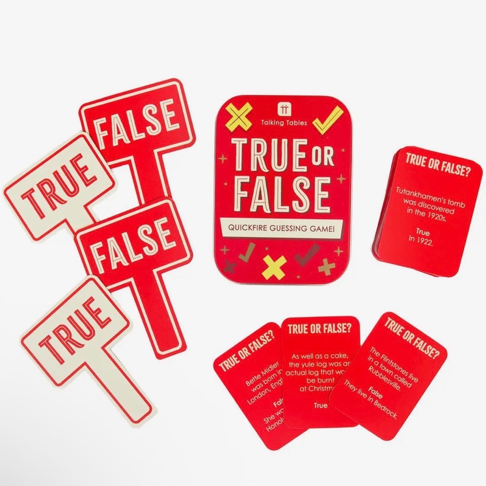 TALKING TABLES True or False Quickfire Guessing Game - Red